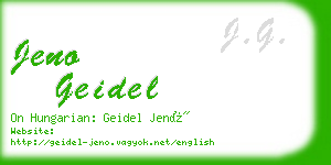 jeno geidel business card